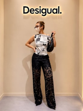 「Desigual（デシグアル）のアイテム」を使った、Desigual りんくう STAFFさん（レディース・168cm）の夏コーディネート
