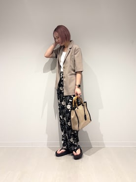 「柄パンツ」｜和さん（レディース・161cm）の春コーディネート