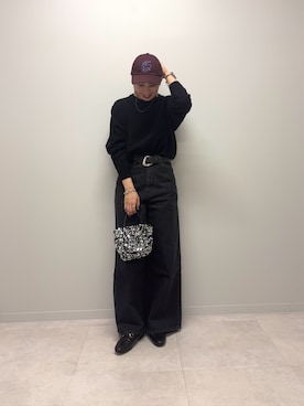 「URBAN RESEARCH（アーバンリサーチ）のウール100 クルーネックソフトニット（ニット/セーター）」を使った、和さん（レディース・161cm）の秋コーディネート