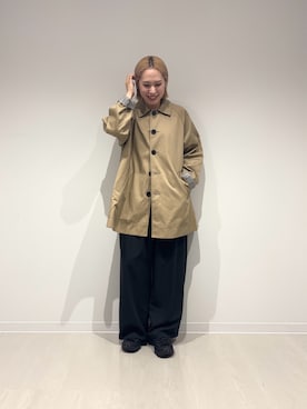 「アイテム（ステンカラーコート）」を使った、和さん（レディース・161cm）の秋コーディネート