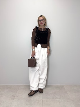 「RODE SKO（ロデスコ）のアイテム（バレエシューズ）」を使った、和さん（レディース・161cm）の秋コーディネート