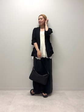 「URBAN RESEARCH DOORS（アーバンリサーチドアーズ）のOOFOS　OOMEGA（サンダル、ブラック系）」を使った、和さん（レディース・161cm）の夏コーディネート