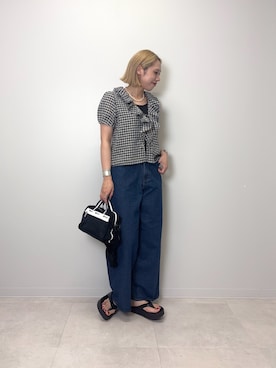 「KBF（ケイビーエフ）のアイテム（パンツ）」を使った、和さん（レディース・161cm）の夏コーディネート