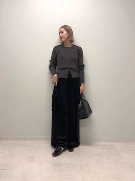 「アイテム（ボストンバッグ）」を使った、和さん（レディース・161cm）の秋コーディネート