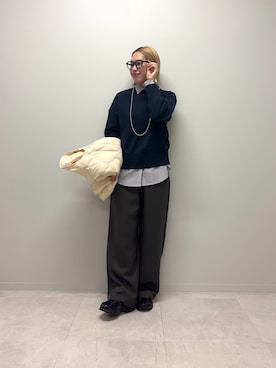 「アイテム（ダウンジャケット/コート）」を使った、和さん（レディース・161cm）の秋コーディネート