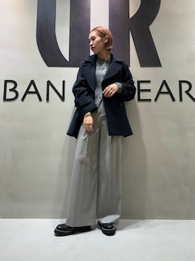 「アイテム（ピーコート）」を使った、和さん（レディース・161cm）の秋コーディネート