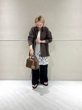 「URBAN RESEARCH（アーバンリサーチ）のスエードライクルーズシャツ（シャツ/ブラウス）」を使った、和さん（レディース・161cm）の夏コーディネート