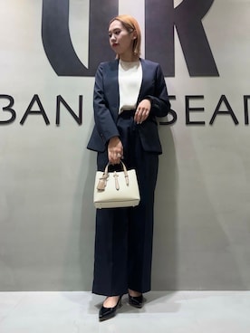 「URBAN RESEARCH（アーバンリサーチ）の『2サイズ展開』ノーカラージャケット（ノーカラージャケット）」を使った、和さん（レディース・161cm）の冬コーディネート