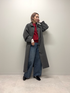 「アイテム（ステンカラーコート）」を使った、和さん（レディース・161cm）の秋コーディネート