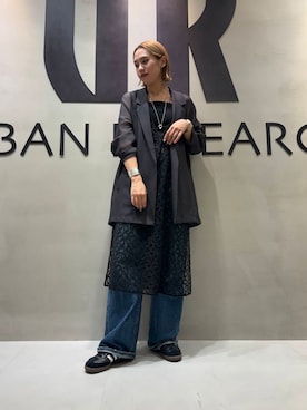 「メッシュ」｜「アイテム（その他アウター）」を使った、和さん（レディース・161cm）の秋コーディネート