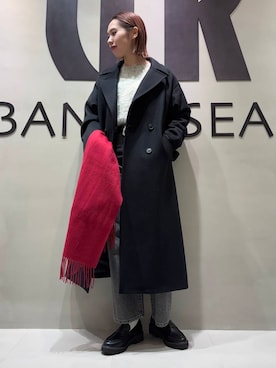 「アイテム（チェスターコート）」を使った、和さん（レディース・161cm）の冬コーディネート