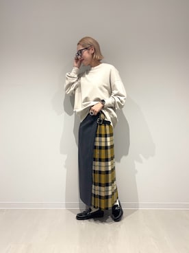 「HARUTA（ハルタ）の『別注』HARUTA×DOORS　キルトローファー（ローファー）」を使った、和さん（レディース・161cm）の秋コーディネート