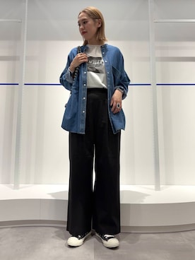 「プリントtシャツ」｜和さん（レディース・161cm）の春コーディネート