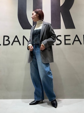 「カーブデニム」｜和さん（レディース・161cm）の秋コーディネート