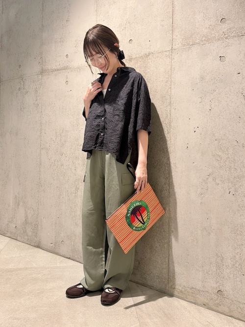 ボタニカル柄コットンジャガードシャツ（シャツ/ブラウス）｜URBAN