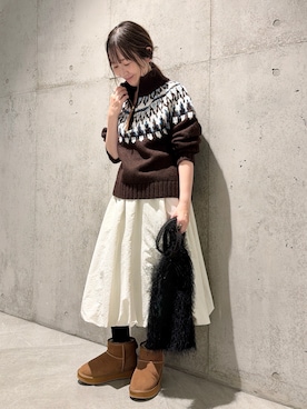 「EMU Australia（エミューオーストラリア）のアイテム」を使った、香織さん（レディース・154cm）の冬コーディネート