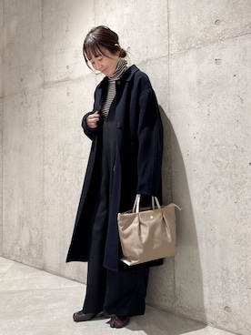 super120 リバーステンカラーコートを使った人気ファッション