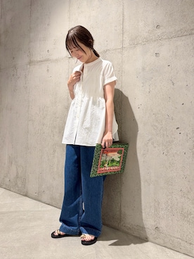 「URBAN RESEARCH Sonny Label（アーバンリサーチサニーレーベル）のアイテム（パンツ）」を使った、香織さん（レディース・154cm）の夏コーディネート