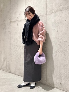 「アイテム（マフラー）」を使った、香織さん（レディース・154cm）の秋コーディネート