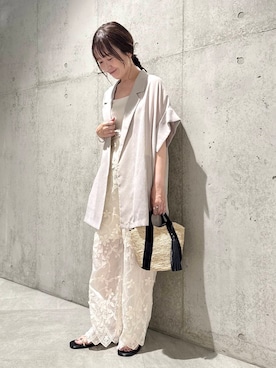 「オフィスカジュアル」｜「アイテム（その他アウター）」を使った、香織さん（レディース・154cm）の夏コーディネート