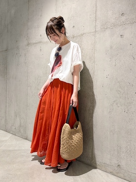 「URBAN RESEARCH Sonny Label（アーバンリサーチサニーレーベル）のアイテム（バッグ）」を使った、香織さん（レディース・154cm）の夏コーディネート