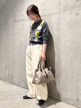 「URBAN RESEARCH Sonny Label（アーバンリサーチサニーレーベル）のアイテム（トートバッグ）」を使った、香織さん（レディース・154cm）の秋コーディネート