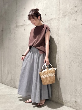 「URBAN RESEARCH Sonny Label（アーバンリサーチサニーレーベル）のアイテム」を使った、香織さん（レディース・154cm）の夏コーディネート