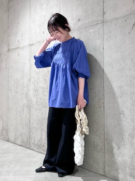 「TEMPERATE（テンパレイト）のアイテム」を使った、香織さん（レディース・154cm）の夏コーディネート