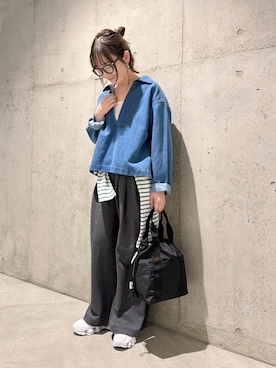 「Drifter（ドリフター）のアイテム」を使った、香織さん（レディース・154cm）の冬コーディネート