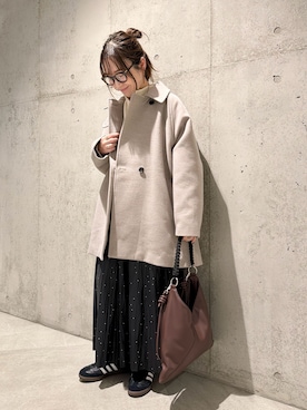 「URBAN RESEARCH（アーバンリサーチ）のアイテム（スカート）」を使った、香織さん（レディース・154cm）の冬コーディネート