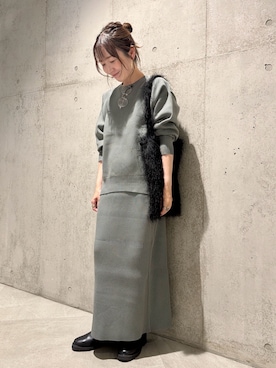 「アイテム（トートバッグ）」を使った、香織さん（レディース・154cm）の秋コーディネート