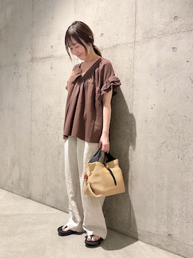 「リネン」｜香織さん（レディース・154cm）の春コーディネート