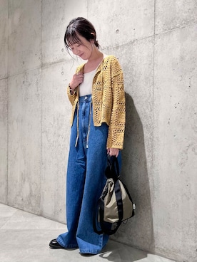 「ローファー」｜「アイテム（オールインワン・サロペット）」を使った、香織さん（レディース・154cm）の夏コーディネート