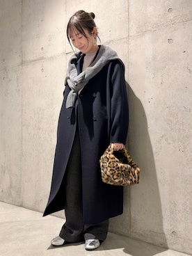 「アイテム（ジャケット/アウター、ブルー系）」を使った、香織さん（レディース・154cm）の冬コーディネート