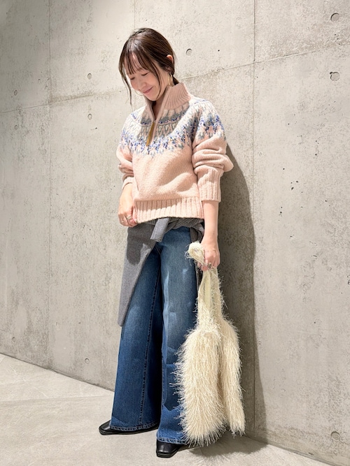 セール】ハーフZIP求心ノルディック柄ニット（ニット/セーター