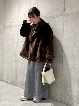 「URBAN RESEARCH Sonny Label（アーバンリサーチサニーレーベル）のアイテム（その他アウター）」を使った、香織さん（レディース・154cm）の冬コーディネート
