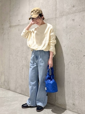 「URBAN RESEARCH Sonny Label（アーバンリサーチサニーレーベル）のアイテム（スウェット）」を使った、香織さん（レディース・154cm）の冬コーディネート