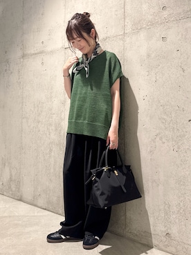 「URBAN RESEARCH Sonny Label（アーバンリサーチサニーレーベル）のアイテム（トートバッグ）」を使った、香織さん（レディース・154cm）の秋コーディネート