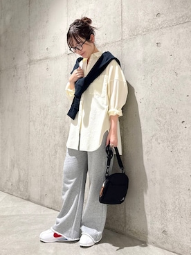 「URBAN RESEARCH Sonny Label（アーバンリサーチサニーレーベル）のアイテム（スウェットパンツ）」を使った、香織さん（レディース・154cm）の春コーディネート