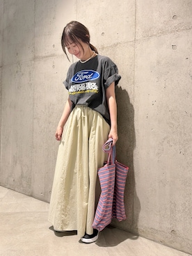 「URBAN RESEARCH Sonny Label（アーバンリサーチサニーレーベル）のアイテム（ネックレス）」を使った、香織さん（レディース・154cm）の春コーディネート