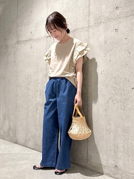 「URBAN RESEARCH Sonny Label（アーバンリサーチサニーレーベル）のアイテム」を使った、香織さん（レディース・154cm）の夏コーディネート