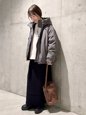「アイテム（ダウンジャケット/コート）」を使った、香織さん（レディース・154cm）の秋コーディネート