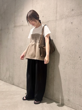「URBAN RESEARCH Sonny Label（アーバンリサーチサニーレーベル）のアイテム（バッグ）」を使った、香織さん（レディース・154cm）の夏コーディネート