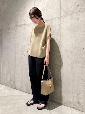 「URBAN RESEARCH Sonny Label（アーバンリサーチサニーレーベル）のアイテム（パンツ）」を使った、香織さん（レディース・154cm）の夏コーディネート