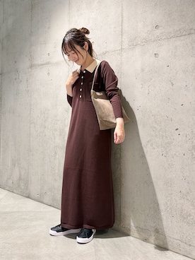 「URBAN RESEARCH Sonny Label（アーバンリサーチサニーレーベル）のアイテム（ワンピース/ドレス）」を使った、香織さん（レディース・154cm）の秋コーディネート