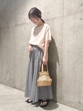 「SonnyLabel」｜「アイテム（スカート）」を使った、香織さん（レディース・154cm）の夏コーディネート