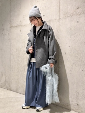 「アイテム（テーラードジャケット）」を使った、香織さん（レディース・154cm）の冬コーディネート