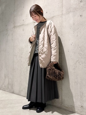 「冬の注目アウター」｜「アイテム（その他アウター）」を使った、香織さん（レディース・154cm）の秋コーディネート