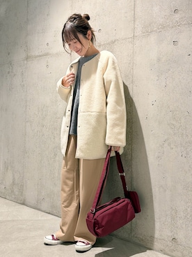 「アイテム（テーラードジャケット）」を使った、香織さん（レディース・154cm）の秋コーディネート