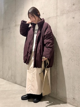 「FORK&SPOON（フォークアンドスプーン）のアイテム（ブルゾン）」を使った、香織さん（レディース・154cm）の冬コーディネート
